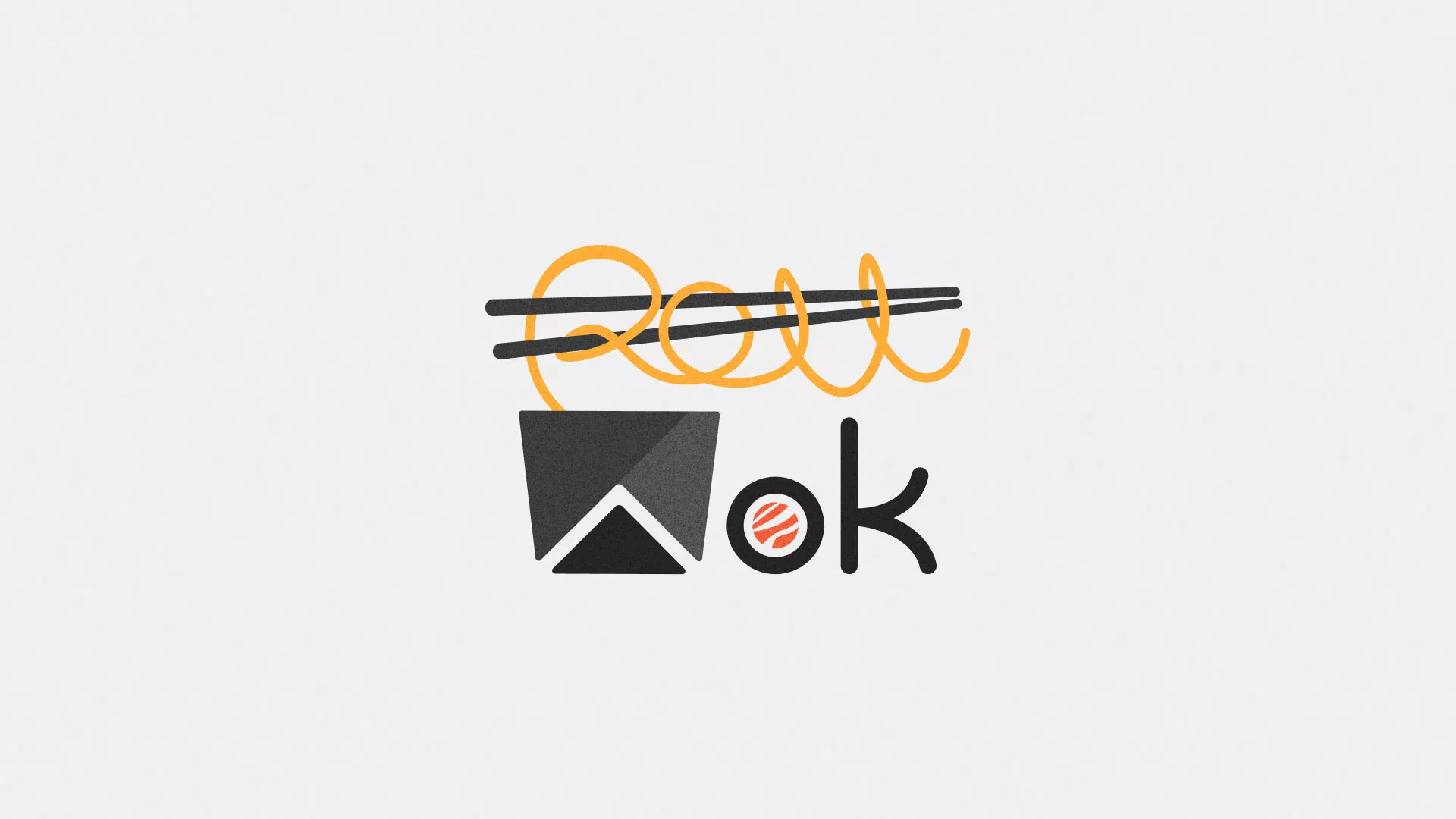 Разработка логотипа суши-бара «Roll Wok Club» в Полысаево